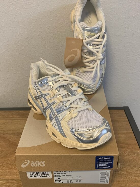 Asics Shoes - ASICS Gel-Nimbus 9 White Pure Silver Women's Size 7.5